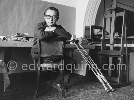 Hans Hartung a at his apartment, Promenade des Anglais, Nice 1961. - Photo by Edward Quinn