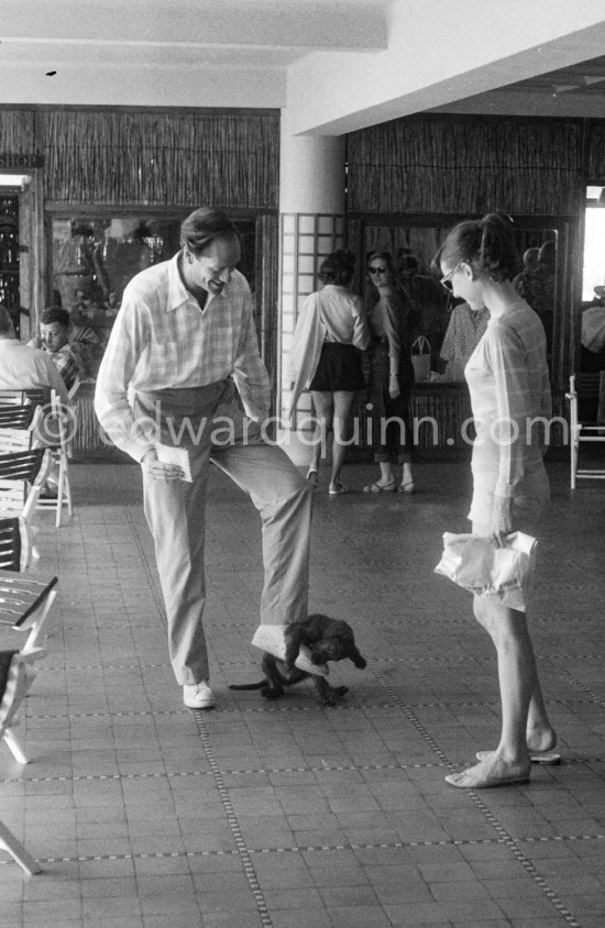 Audrey Hepburn and husband Mel Ferrer. Nice Airport 1956. - Photo by Edward Quinn