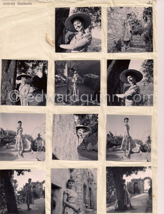 Audrey Hepburn before she found fame, visiting the medieval village of Eze, near Monaco 1951. - Photo by Edward Quinn