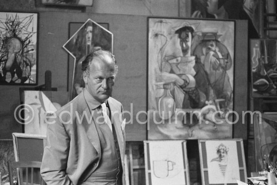 Curd Jürgens and Raymond Moretti. Portrait session at Moretti’s studio. Nice 1956. - Photo by Edward Quinn