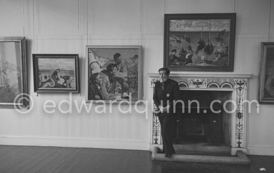 Irish painter Seán Keating (1889–1977). Exhibition at Municipal Gallery of Modern Art. Dublin 1963. - Photo by Edward Quinn