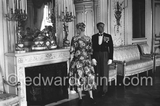 Grace Kelly (later to become Princess Grace) at the Royal Palace just before she met Prince Rainier for the first time. One of Prince Rainier’s personal servants, Michel Demorizi, guided her around some of the great number of rooms of the Royal Palace. Monaco 1955. - Photo by Edward Quinn