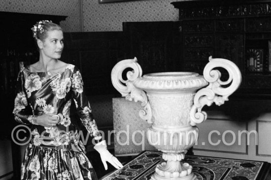 Grace Kelly (later to become Princess Grace) at the Royal Palace just before she met Prince Rainier for the first time. One of Prince Rainier’s personal servants, Michel Demorizi, guided her around some of the great number of rooms of the Royal Palace. Monaco 1955. - Photo by Edward Quinn