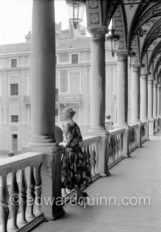 Grace Kelly (later to become Princess Grace) at the Royal Palace just before she met Prince Rainier for the first time. One of Prince Rainier’s personal servants, Michel Demorizi, guided her around some of the great number of rooms of the Royal Palace. Monaco 1955. - Photo by Edward Quinn