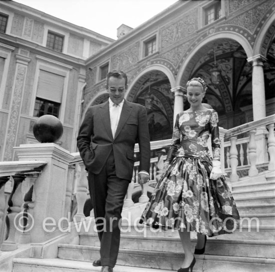 Grace Kelly’s first meeting with Prince Rainier, the man who would become her husband, 1955. To break the ice between two shy people it was decided they should go for a walk in the palace gardens. The couple were married in Monaco the following year. Monaco 1955. - Photo by Edward Quinn