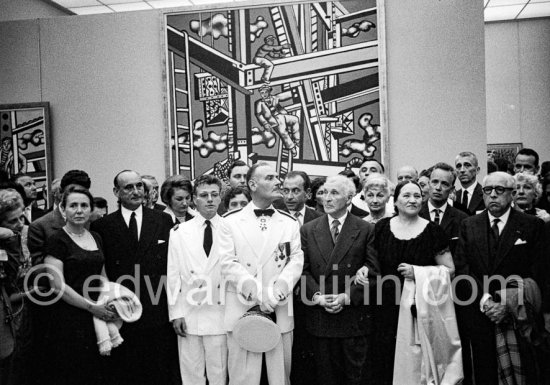 From left Pierre Moiatti, Préfect des Alpes-Maritimes, Marc Chagall and Nadia Léger. Inauguration of Musée Fernand Léger, Biot, May 13 1960. - Photo by Edward Quinn