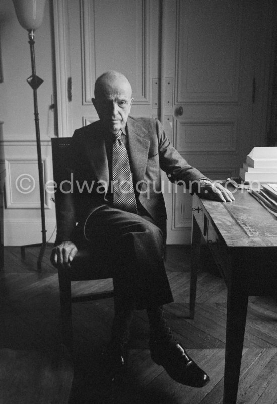 Michel Leiris, French writer, husband of Louise Leiris (Galerie Louise Leiris). Paris 1983. - Photo by Edward Quinn