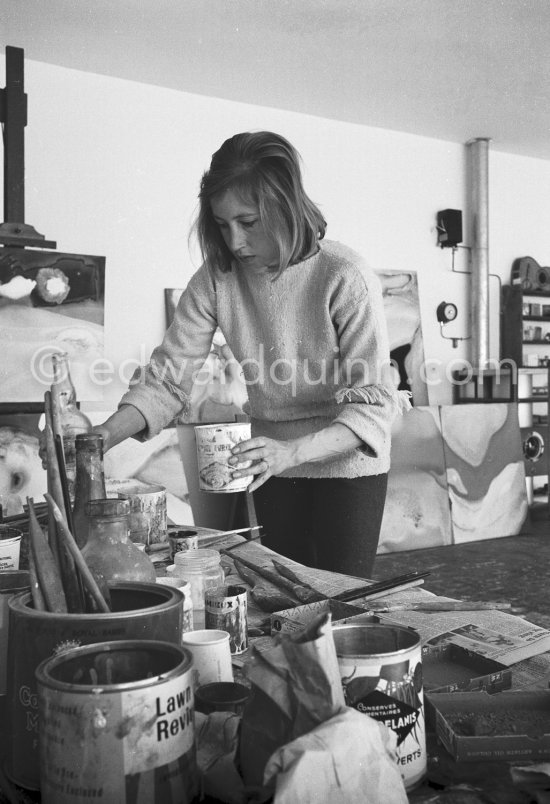 Anne Madden le Brocquy in the studio she shared with her husband Louis le Brocquy. Carros 1964. - Photo by Edward Quinn