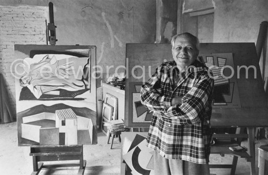 Alberto Magnelli at his studio La Ferrage, Plan-de-Grasse 1957. - Photo by Edward Quinn