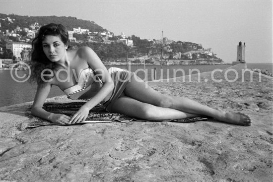 Michèle Mercier, French actress from Nice, star of the "Angélique, Marquise des Anges" movies Nice 1957. - Photo by Edward Quinn