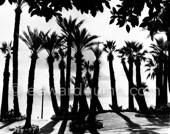 View of the beach from the Hotel de Paris in Monaco 1951. - Photo by Edward Quinn