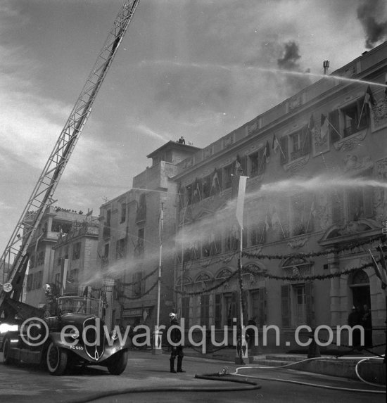 Fire drill on the Place du Palais. Monaco 1951 - Photo by Edward Quinn