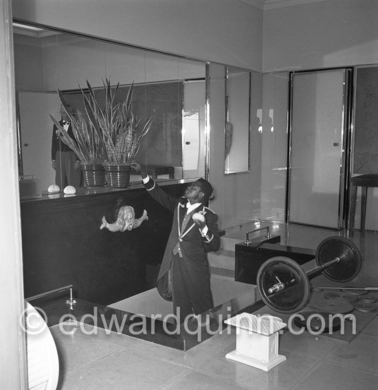 The fitness room of Prince Rainier at the palace. Monaco - Photo by Edward Quinn