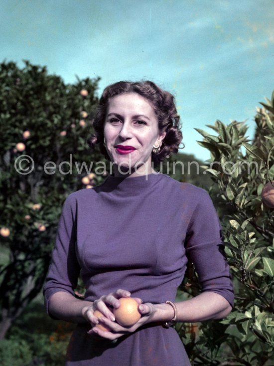 Tina Onassis. Château de la Croë. Villefranche 1954. Aristotle Onassis owned the château from 1950 to 1957, selling it after his wife, Tina found him in bed with her friend, the socialite Jeanne Rhinelander. - Photo by Edward Quinn