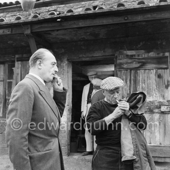 Pablo Picasso and Georges Ramié. Vallauris 1953. - Photo by Edward Quinn