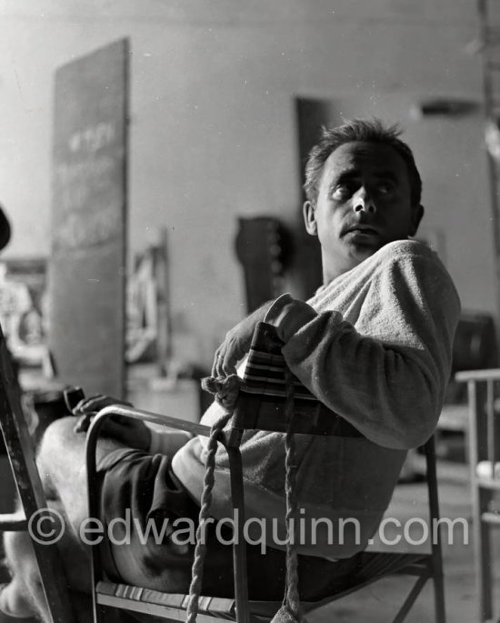 Henri-Georges Clouzot during filming of "Le mystère Picasso". Nice, Studios de la Victorine, 1955. - Photo by Edward Quinn