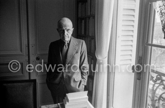 Michel Leiris, French writer, husband of Louise Leiris (Galérie Louise Leiris). Paris 1983 - Photo by Edward Quinn