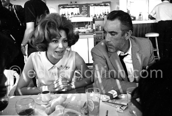 Anthony Quinn and Irina Demick. Cannes 1964. - Photo by Edward Quinn