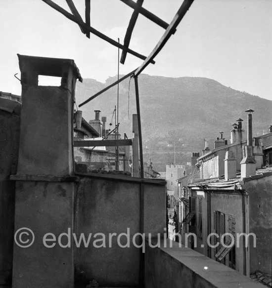 View from Edward Quinn\'s flat, Rue basse, Monaco 1951 - Photo by Edward Quinn