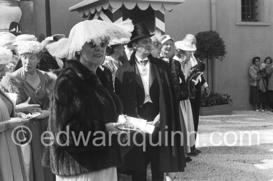 Marcel Pagnol (with top hat) at the wedding of Prince Rainier and Grace Kelly. Monaco 1956 - Photo by Edward Quinn