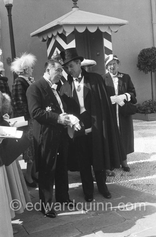 Marcel Pagnol (with top hat) at the wedding of Prince Rainier and Grace Kelly. Monaco 1956 - Photo by Edward Quinn