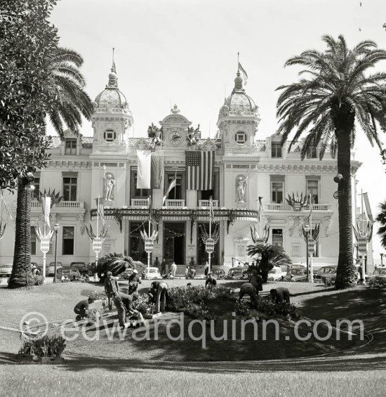 Casino Monte Carlo. Preparation for the Royal wedding of Grace Kelly and Prince Rainier. Monaco 1956. - Photo by Edward Quinn