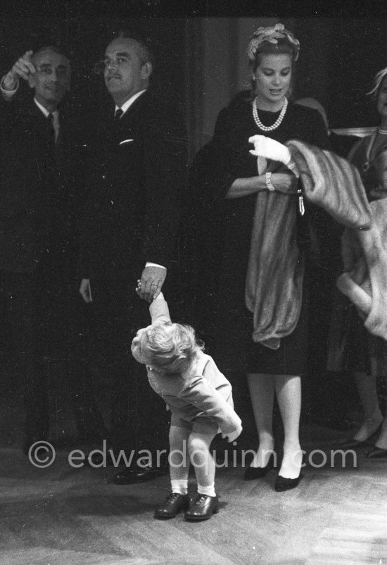 Prince Albert, Prince Rainier, Princess Grace, 50th anniversary of the Monaco Oceanographic Museum, Monaco Ville 1960. - Photo by Edward Quinn