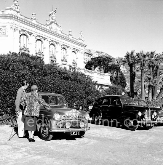 N° 115 Kemsley / Fotheringman on Hillman Minx. Rallye Monte Carlo 1952. - Photo by Edward Quinn