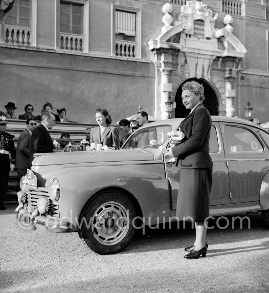 N° 303 De Cortanze / Sigrand on Peugeot 203. First in Coupe des dames. Rallye Monte Carlo 1951. - Photo by Edward Quinn