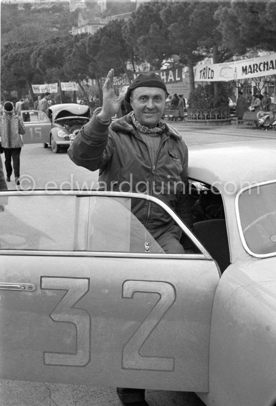 Louis Chiron. N° 32 Lancia Aurélia GT, 1st in Cat. 2, Classe 1. Monte Carlo Rally 1956. - Photo by Edward Quinn