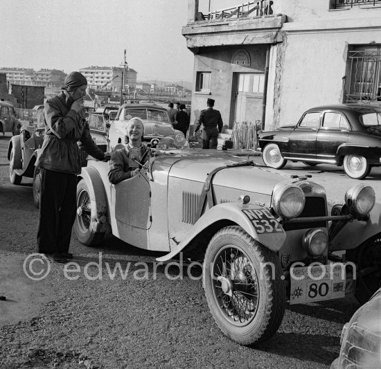 No 80 1948 HRG 1500 (Betty Haig?). 13. Rallye Paris – Saint-Raphaël Féminin 1952. Saint-Raphaël 1952. - Photo by Edward Quinn