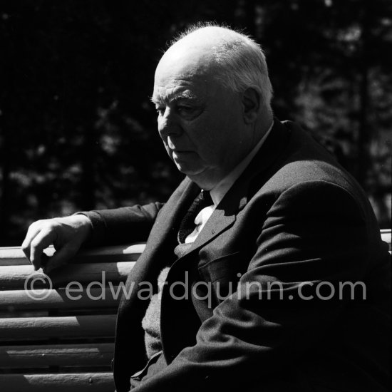 Jean Renoir during filming for BBC program Monitor, episode Father and Son. At Domaine des Collettes, the estate of the Renoir family. Cagnes-sur-Mer 1962. - Photo by Edward Quinn