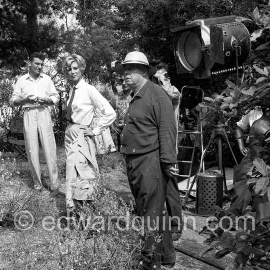 Jean Renoir in the gardens of "Les Collettes" (today Musée Renoir) directing  the film “Le Déjeuner sur l’herbe”, Cagnes-sur-Mer 1959. - Photo by Edward Quinn