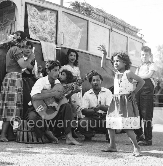 Gypsies on the occasion of the yearly pilgrimage and festival of the Gypsies in honor of Saint Sara, Saintes-Maries-de-la-Mer in 1953. - Photo by Edward Quinn