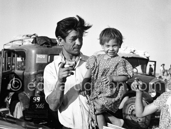 Gypsies on the occasion of the yearly pilgrimage and festival of the Gypsies in honor of Saint Sara, Saintes-Maries-de-la-Mer in 1953. - Photo by Edward Quinn