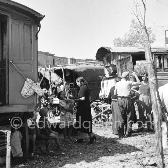 Gypsies on the occasion of the yearly pilgrimage and festival of the Gypsies in honor of Saint Sara, Saintes-Maries-de-la-Mer in 1953. - Photo by Edward Quinn