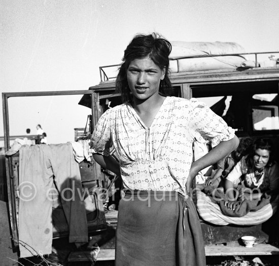 Gypsies on the occasion of the yearly pilgrimage and festival of the Gypsies in honor of Saint Sara, Saintes-Maries-de-la-Mer in 1953. - Photo by Edward Quinn