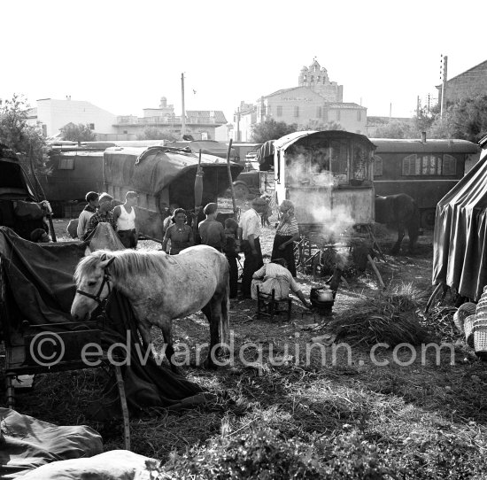 Gypsies on the occasion of the yearly pilgrimage and festival of the Gypsies in honor of Saint Sara, Saintes-Maries-de-la-Mer in 1953. - Photo by Edward Quinn