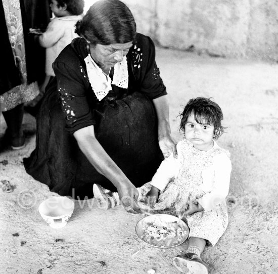 Gypsies on the occasion of the yearly pilgrimage and festival of the Gypsies in honor of Saint Sara, Saintes-Maries-de-la-Mer in 1953. - Photo by Edward Quinn