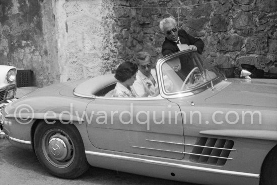 The Shah of Persia and Soraya. Antibes 1957 Car: Mercedes-Benz 300 SL - Photo by Edward Quinn