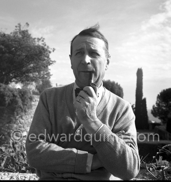 George Simenon at his Villa Golden Gate. Cannes 1955. - Photo by Edward Quinn