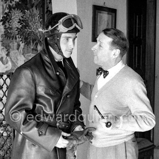 George Simenon and his son at his Villa Golden Gate. Cannes 1955. - Photo by Edward Quinn