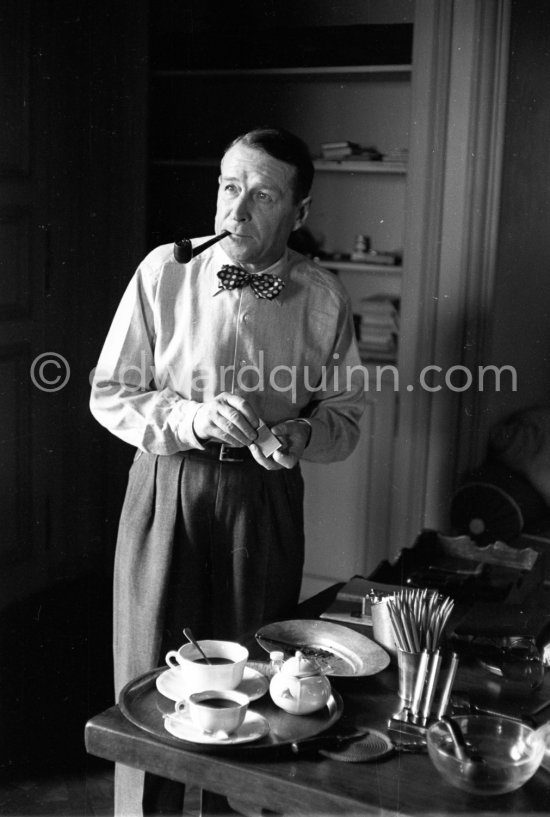 George Simenon at his Villa Golden Gate. Cannes 1955. - Photo by Edward Quinn