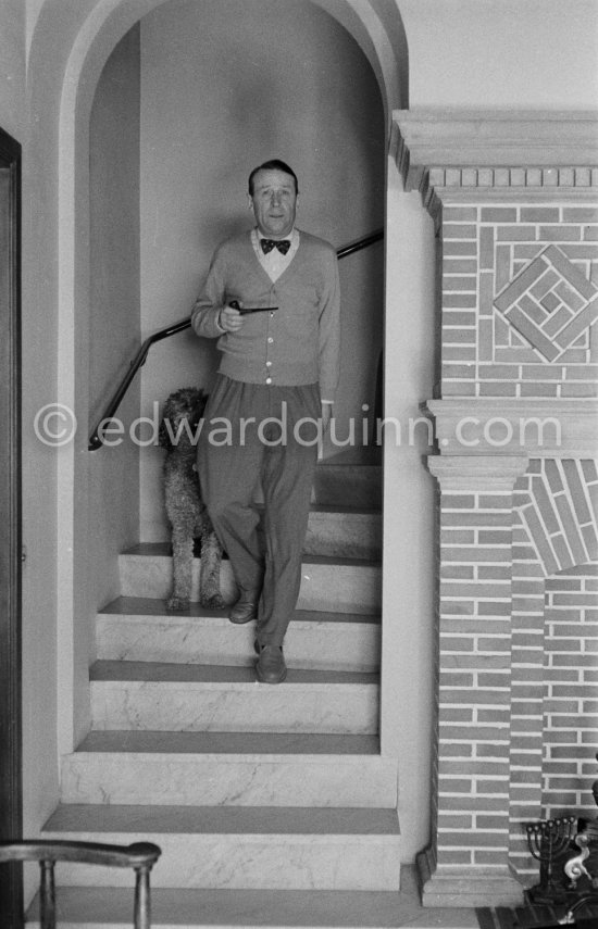 George Simenon at his Villa Golden Gate. Cannes 1955. - Photo by Edward Quinn