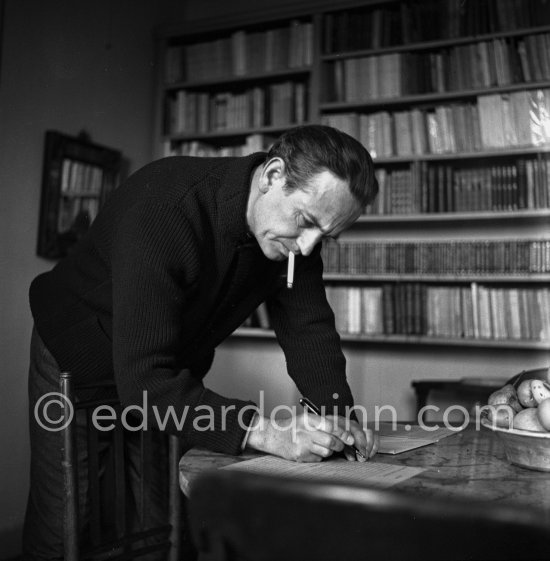 British painter Graham Sutherland at his home La Villa Blanche, route de Castellar. Menton 1954. - Photo by Edward Quinn