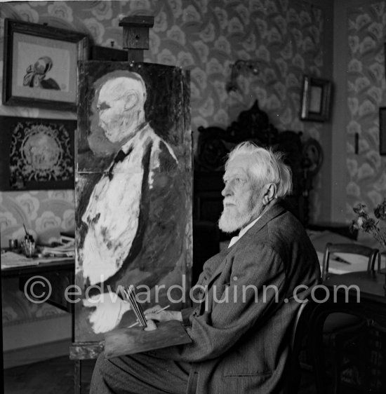 Danish artist Jens Ferdinand Willumsen. Cannes 1955. - Photo by Edward Quinn