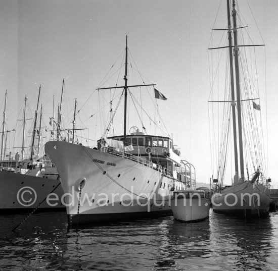 Huong Giang (River of Scents), former Maid Marion, the yacht of the Emperor Bao-Dai of Vietnam. Monaco 1953. - Photo by Edward Quinn