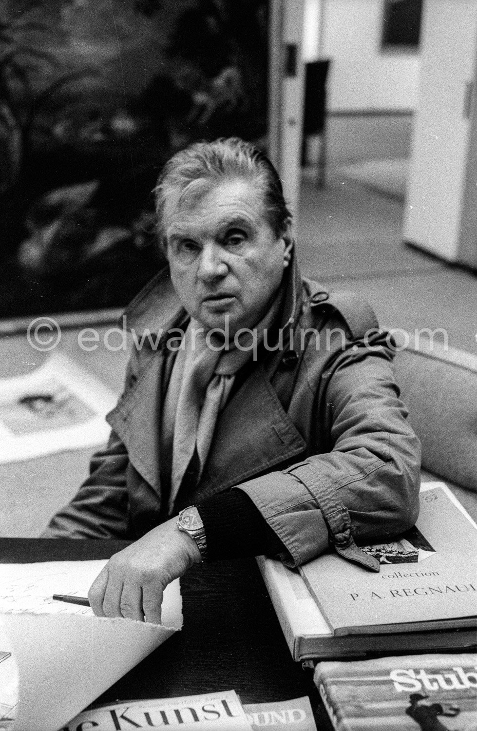 Francis Bacon signing etching 