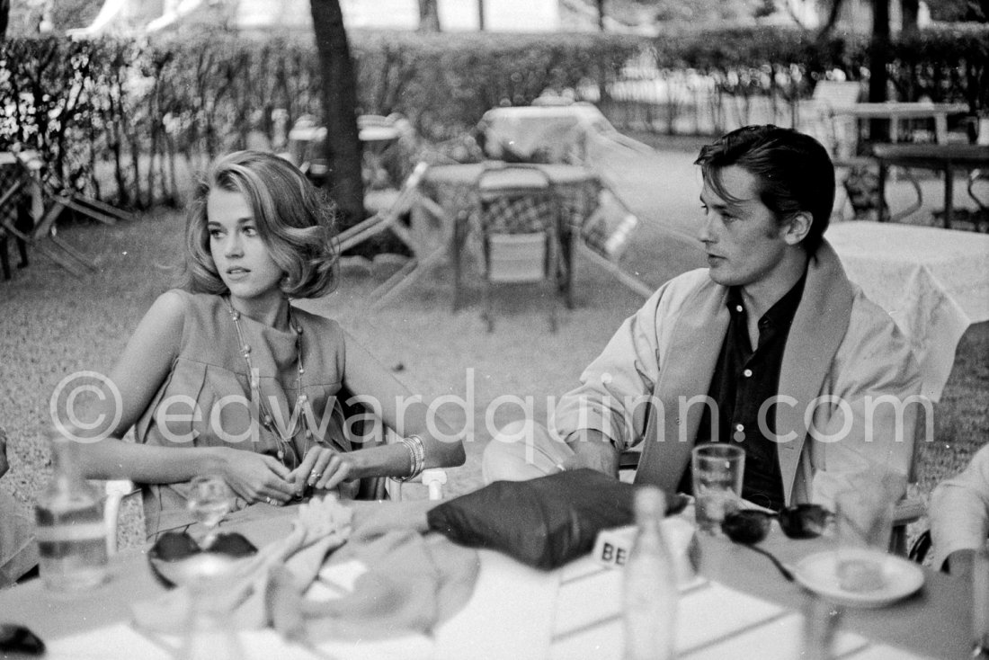 Shooting break: Jane Fonda and Alain Delon on the film set of 