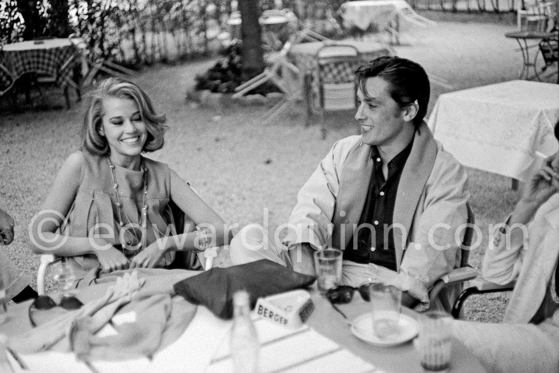 Shooting break: Jane Fonda and Alain Delon on the film set of 